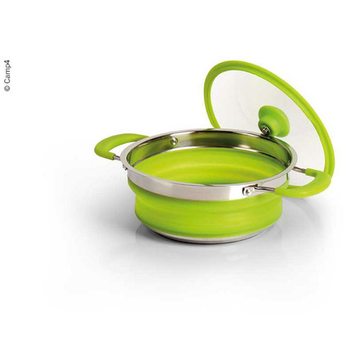 FAIT-TOUT 2L REPLIABLE EN ACIER INOX ET SILICONE VERT - CAMP4 - CAMP 4