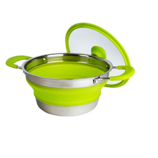 Miniature FAITOUT 2 LITRES REPLIABLE EN ACIER INOX ET SILICONE VERT - CAMP4 N° 1 Miniature FAITOUT 2 LITRES REPLIABLE EN ACIER INOX ET SILICONE VERT - CAMP4 N° 1