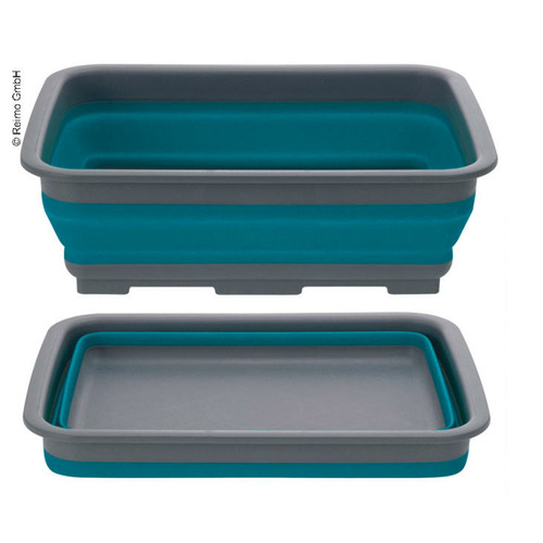 BASSINE BLEUE ET GRISE EN SILICONE PLIABLE 37 x 27cm - CAMP4