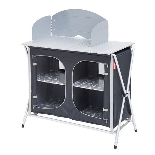MEUBLE DE CUISINE PLIANT - Gris / Noir avec etagere - TRIGANO MEUBLE DE CUISINE PLIANT - Gris / Noir avec etagere - TRIGANO