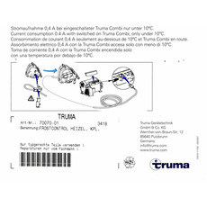 Miniature RESISTANCE CHAUFFANTE POUR FROSTCONTROL - TRUMA N° 2