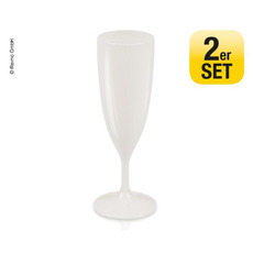 Miniature Lot de 2 Verres à champagne en plastique blanc - CAMP4 N° 1