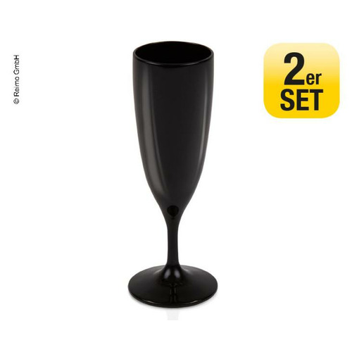 Lot de 2 Verres à champagne en plastique noir - CAMP4 - CAMP 4