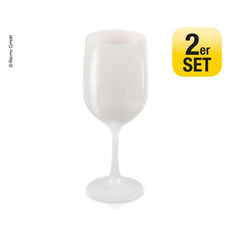 Miniature Lot de 2 Verres à vin en plastique blanc - CAMP4 N° 1 Miniature Lot de 2 Verres à vin en plastique blanc - CAMP4 N° 1