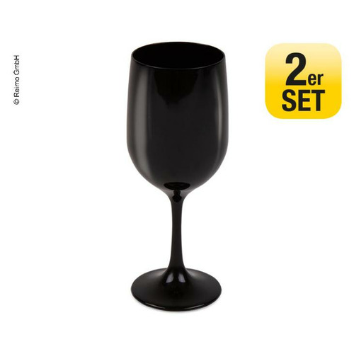 Lot de 2 Verres à vin en plastique noir - CAMP4