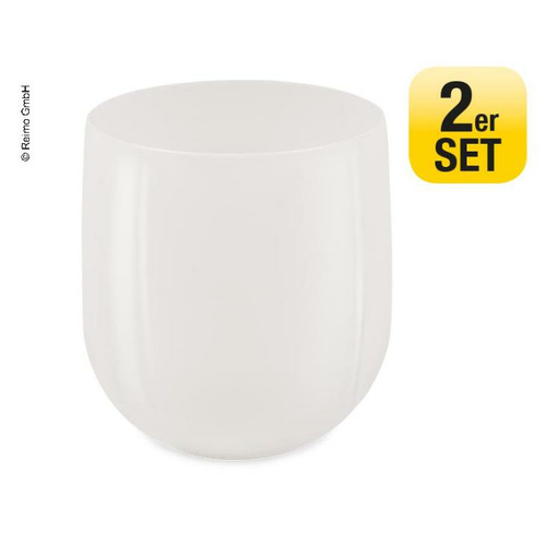 Lot de 2 Verres à eau en plastique blanc - CAMP4