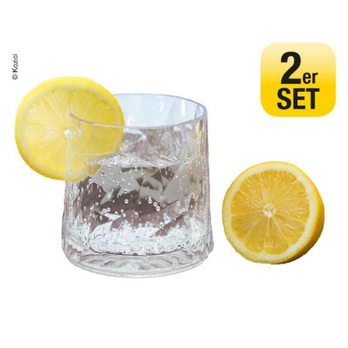 Lot de 2 Verres à jus en plastique cristal - CAMP4 - CAMP 4