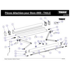 Miniature Plaque d'extrémité droite pour stores Thule Omnistor 4900 et Tristor², finition anodisée - THULE N° 1 Miniature Plaque d'extrémité droite pour stores Thule Omnistor 4900 et Tristor², finition anodisée - THULE N° 1