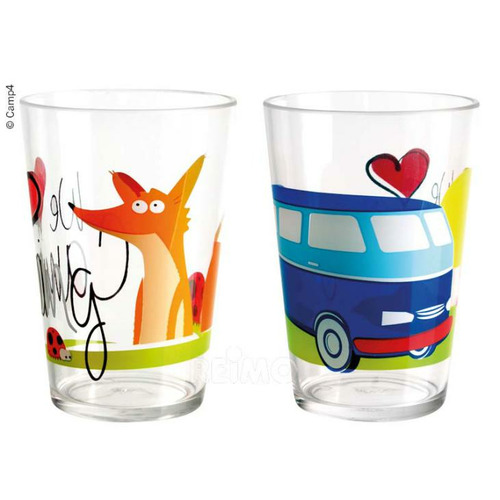 LOT DE 2 VERRES COLORES POUR ENFANT 25CL - CAMP 4