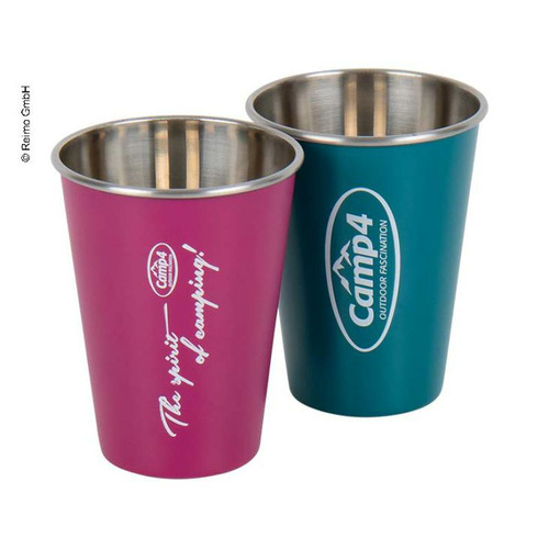 LOT DE 2 VERRES BLEU ET ROSE 500ml - CAMP4 - CAMP 4