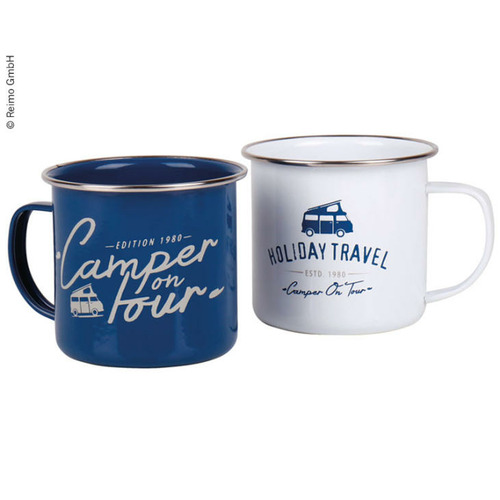 Lot de 2 tasses en émail HOLIDAY TRAVEL