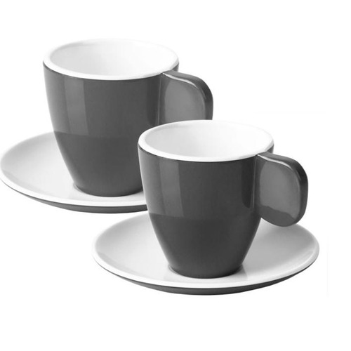 Ensemble de 2 tasses à expresso CAMP4 anthracite/blanc - CAMP4