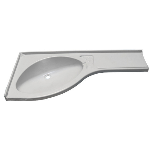 LAVABO D'ANGLE ENCASTRABLE AVEC TABLETTE À DROITE 84 x 37,5 x 15 cm - COMET