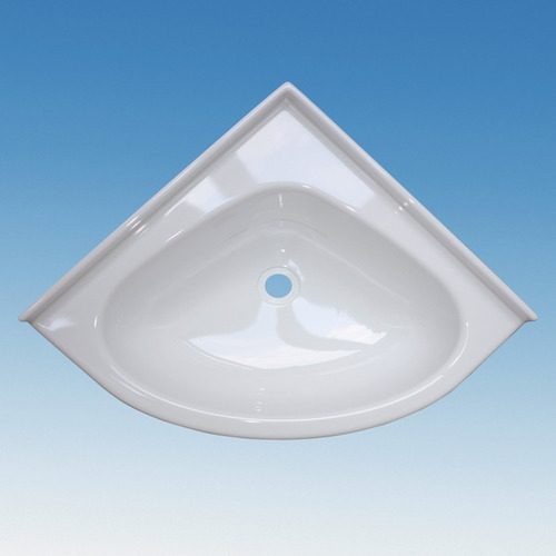 LAVABO D'ANGLE EN PLASTIQUE BLANC 34,5 x 34,5 cm - COMET