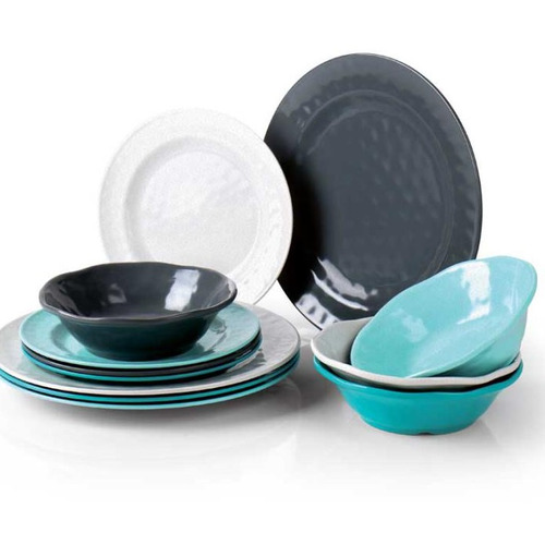 SET VAISSELLE MÉLAMINÉ CHALET WASSER - 4 PERSONNES - CAMP4 SET VAISSELLE MÉLAMINÉ CHALET WASSER - 4 PERSONNES - CAMP4
