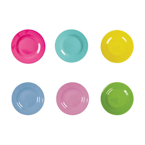SET DE 6 ASSIETTES RICE MULTICOLORE MÉLAMINÉ SET DE 6 ASSIETTES RICE MULTICOLORE MÉLAMINÉ