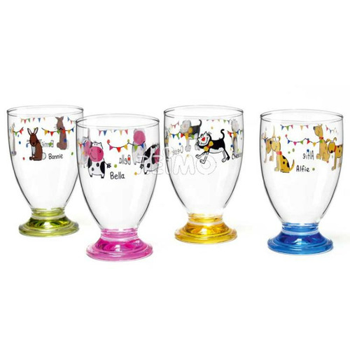 LOT DE 4 VERRES A EAU DÉCOR ANIMAUX Charlie et ses amis - CAMP4