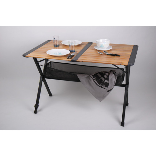 TABLE BAMBOU/ALU MENDOZA ENROULABLE 110x70cm