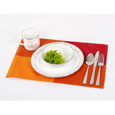 Miniature LOT DE 2 SETS DE TABLE EN PVC COLORIS ORANGE / ROUGE - CAMP4 N° 0