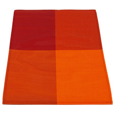 Miniature LOT DE 2 SETS DE TABLE EN PVC COLORIS ORANGE / ROUGE - CAMP4 N° 1 Miniature LOT DE 2 SETS DE TABLE EN PVC COLORIS ORANGE / ROUGE - CAMP4 N° 1