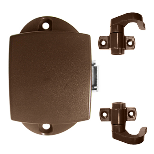 SERRURE POUSSOIR 3 POINTS MARRON AVEC TRINGLERIE SERRURE POUSSOIR 3 POINTS MARRON AVEC TRINGLERIE
