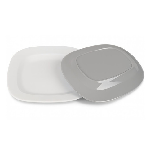 Assiette grise - 307 × 250 × 28 mm – Plastique solide pour usage nomade - KAMPA ERREUR