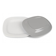 Assiette grise - 307 × 250 × 28 mm – Plastique solide pour usage nomade - KAMPA ERREUR
