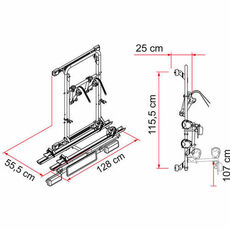 Miniature Porte velos Carry bike 200 DJ DEEP BLACK pour ducato aprés 2006 - FIAMMA N° 1