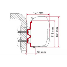 Miniature Adaptateur pour store de toit F45/F70 – Hymer Camp Swing, Starline, Hobby 09 -Longueur 450 cm - FIAMMA N° 0