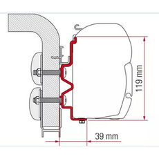 Miniature Adaptateur pour store de toit F45/F70 – Hymer Camp Swing, Starline, Hobby 09 -Longueur 450 cm - FIAMMA N° 1