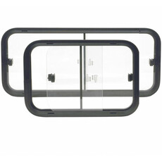 Miniature Baie coulissante farnier avec cadre noir en aluminium 1200x500 - Contre cadre interieur Offert N° 0