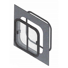 Miniature Baie coulissante farnier avec cadre noir en aluminium 1000x500 - Contre cadre interieur Offert N° 2