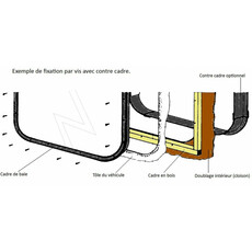 Miniature Baie FIXE farnier avec cadre noir en aluminium 600x400 - Contre cadre interieur Offert N° 4