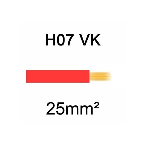 Câble H07VK cuivre souple 25mm² Rouge
