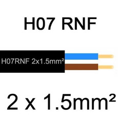 Câble électrique H07RNF cuivre souple 2x1.5mm²