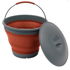 Miniature SEAU RETRACTABLE + COUVERCLE 7,5 L NOIR/VERT/TERRACOTTA/BLEU N° 2