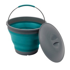 Miniature SEAU RETRACTABLE + COUVERCLE 7,5 L NOIR/VERT/TERRACOTTA/BLEU N° 3