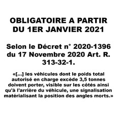Miniature Autocollant Danger Angles Morts N° 1 Miniature Autocollant Danger Angles Morts N° 1