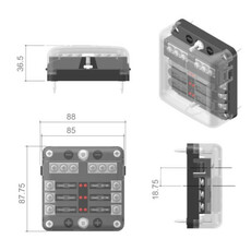 Miniature Boitier porte fusibles 6 circuits entrée/sortie DC + et - - ENERGIE MOBILE N° 1