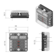 Miniature Boitier porte fusibles 6 circuits entrée/sortie DC + et - - ENERGIE MOBILE N° 1 Miniature Boitier porte fusibles 6 circuits entrée/sortie DC + et - - ENERGIE MOBILE N° 1
