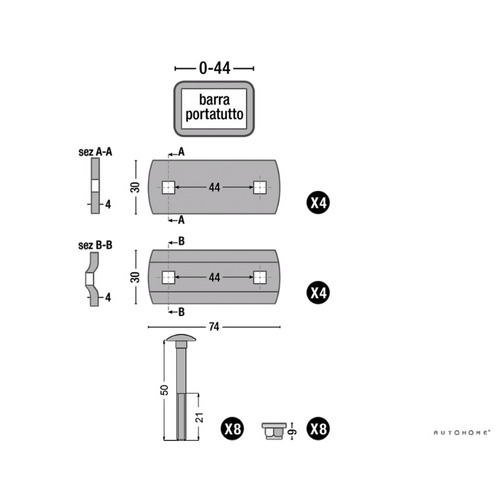 KIT DE FIXATION LARGEUR 10,2CM