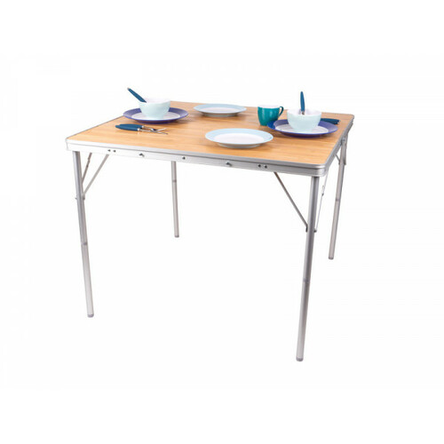 Table pliante carré 90x90 en bambou 4-6 personnes - CAMP4 - CAMP 4