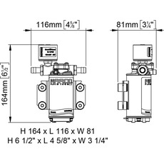 Miniature Pompes Autoclave automatique à contrôle électronique UP2/E - 12/24 Volts 10 l/min - MARCO N° 1