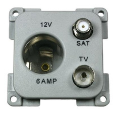 C-LINE PRISE 12V + ANT + SAT GRIS - HABA