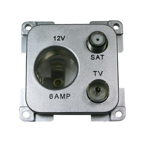 C-LINE PRISE 12V + ANT + SAT ARGENT - HABA