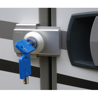 Serrure De Porte Pour Camping-car Avec 2 Clés - Alliage Zinc, Noire, Installation Encastrée