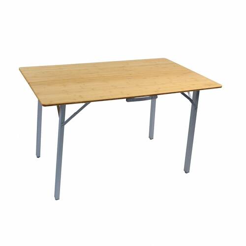 Table de camping pliante Modèle Bambou valise - 120 x 72 cm - SOPLAIR