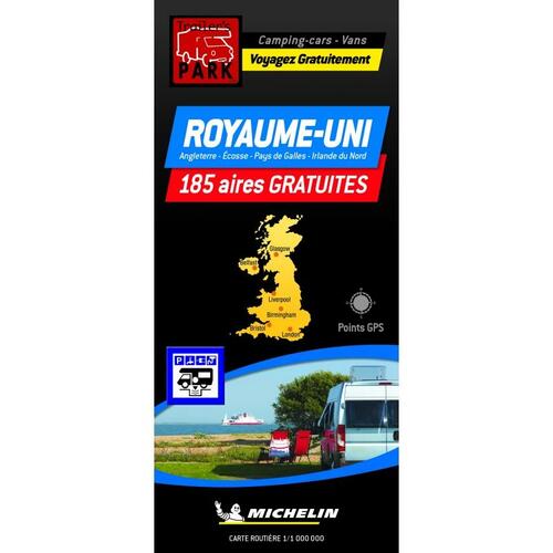 NOUVEAUTÉ ! Carte Routière ROYAUME-UNI - 185 Aires GRATUITES - TRAILERS PARK