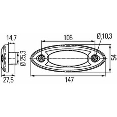 Miniature FEU DE POSITION LATERAL SERIE 343.440 - HELLA N° 1