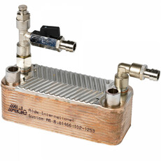 Miniature Echangeur thermique avec robinet d'arret et embout de purge - ALDE N° 0
